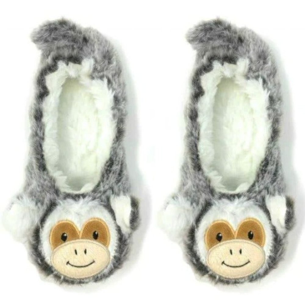 Monkey Around | Women's Funny Fluffy House Slippers
